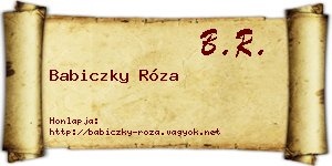 Babiczky Róza névjegykártya